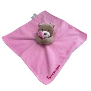 Magic Years Plush Bear Security Blanket I Love Mommy Pink Satin Lovey Kids Toy